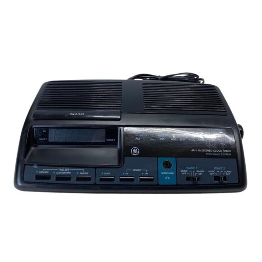 Vintage GE 7-4664B AM/FM Stereo Clock Radio With Dual Wake System & Snooze